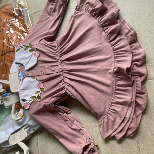 KIVIA-2060 EMBROIDERED LONG-SLEEVE GIRL DRESS