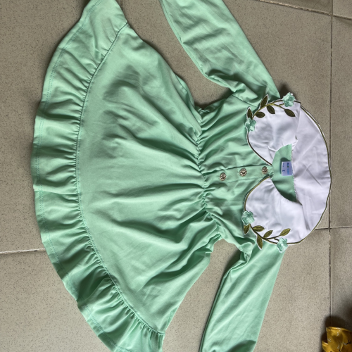 KIVIA-2060 EMBROIDERED LONG-SLEEVE GIRL DRESS