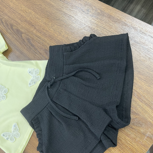 KIVIA-3027 YELLOW BUTTERFLY SET (Top + Shorts)