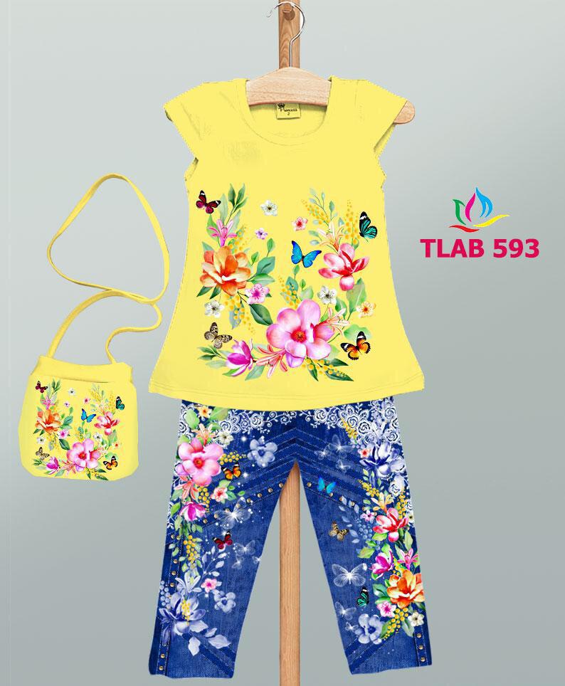  TTG001-99001 SET BỘ BÉ GÁI JEANS MIX T_SHIRT